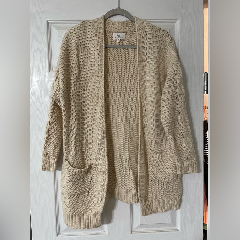 Ivory knit oversized cardigan